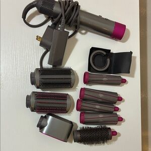 Dyson Hair Tools Set in Gray and Pink